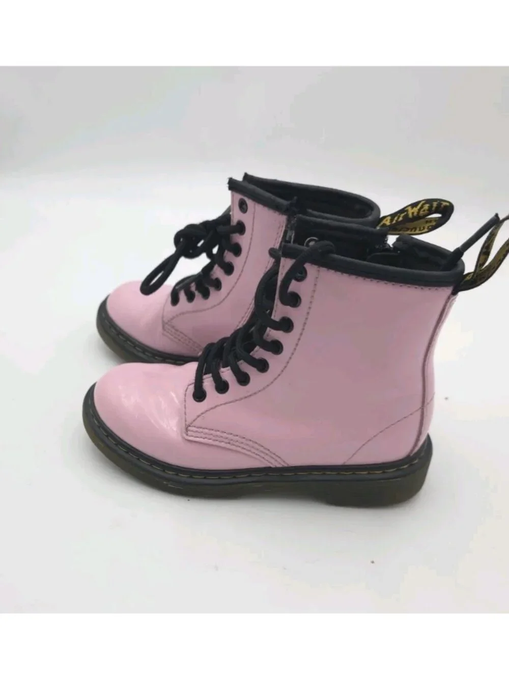 Dr. Martens 1460 J Kids Pink Patent Leather Lace Up Boots Youth US 12 EU 29